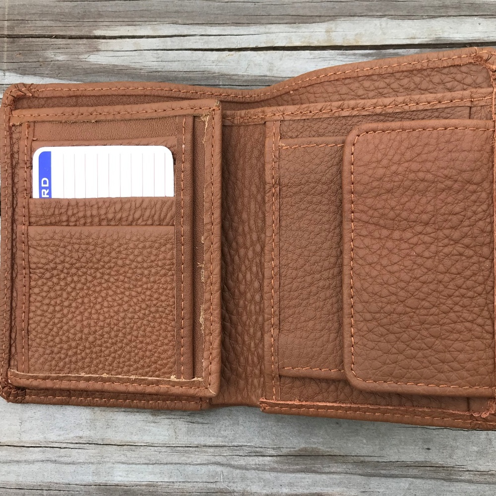 Supreme Leather Men Wallet Handmade Bifold W/ Box - Picture 4 of 8